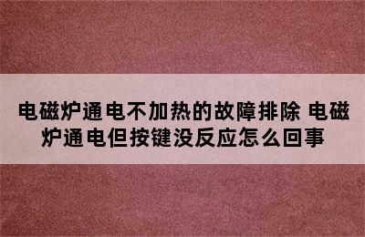 电磁炉通电不加热的故障排除 电磁炉通电但按键没反应怎么回事